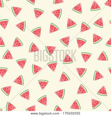 Watermelon pattern. Vector seamless wallpaper. Cartoon style
