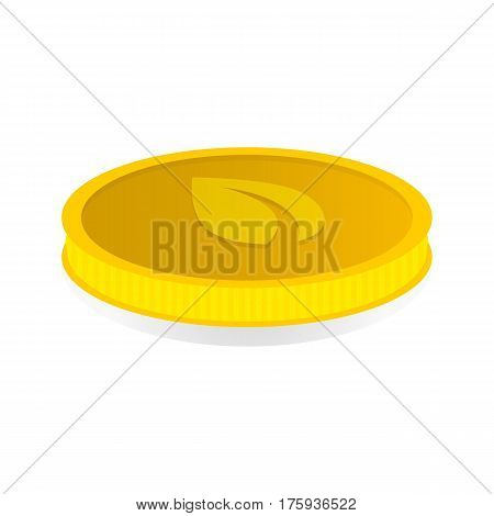 Vector illustration of a gold coin with the symbol cryptocurrency Peercoin.