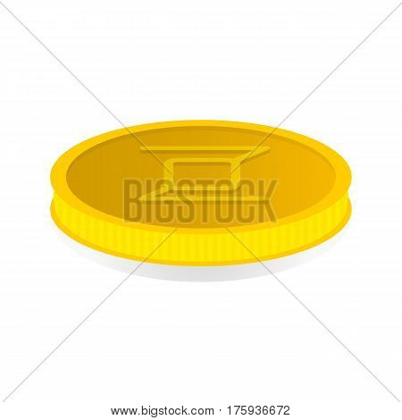 Vector illustration of a gold coin with the symbol cryptocurrency Zerocoin.