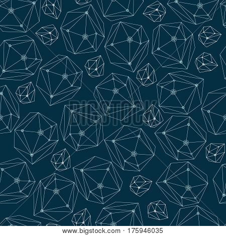 Abstract vector background with framework crystals. Seamless geometry pattern for textile, wallpaper, wrapping paper, web. Stone background