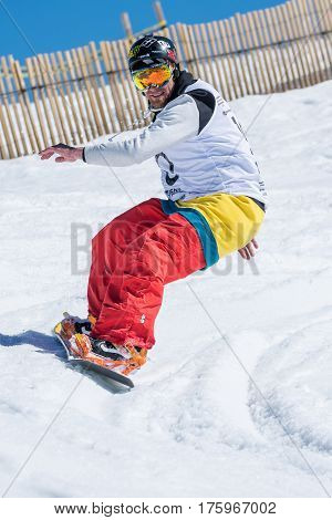 Michael Cruz During The Snowboard National Championships