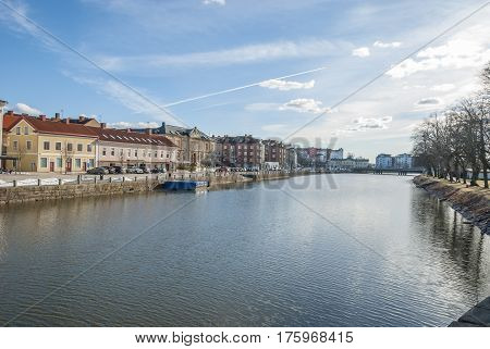 Vanersborg city by the canal, travel Sweden