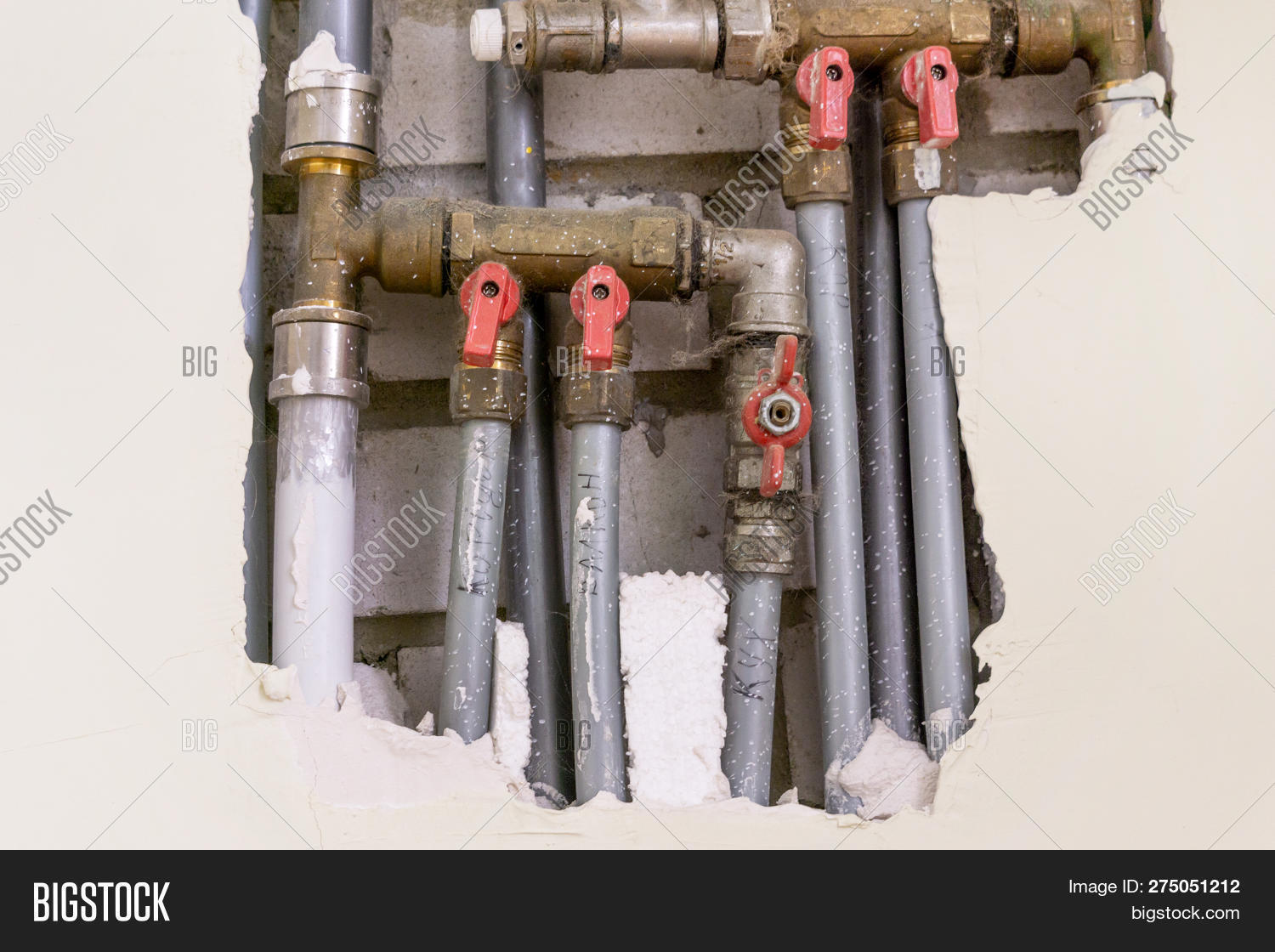 Water Pipes Metal Wall Image & Photo (Free Trial) Bigstock