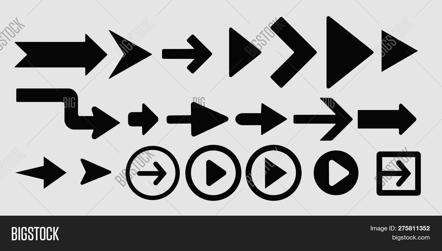 Set Arrows Arrow Vector & Photo (Free Trial) Bigstock