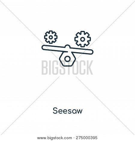 Seesaw Icon In Trendy Design Style. Seesaw Icon Isolated On White Background. Seesaw Vector Icon Sim