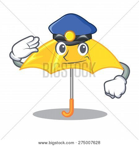 Police Yellow Umbrella Isolated On A Mascot