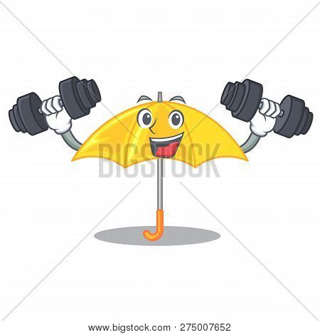 Fitness Yellow Umbrella Isolated On A Mascot