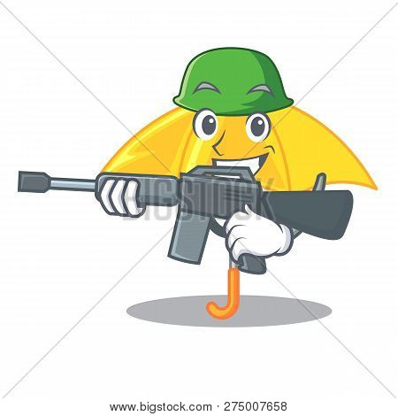 Army Yellow Umbrella Isolated On A Mascot