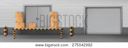 Self-storage Business Facility, Delivery Company Warehouse, Store Rear Entrance For Cargo Unloading 