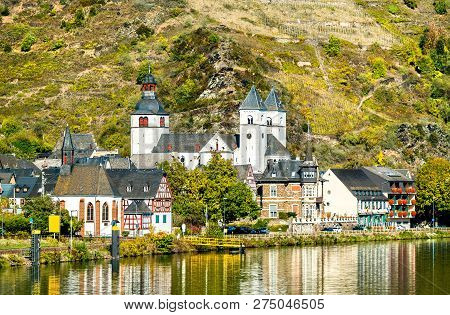 St. Castor Church In Treis-karden Town At The Moselle River In Rhineland-palatinate, Germany