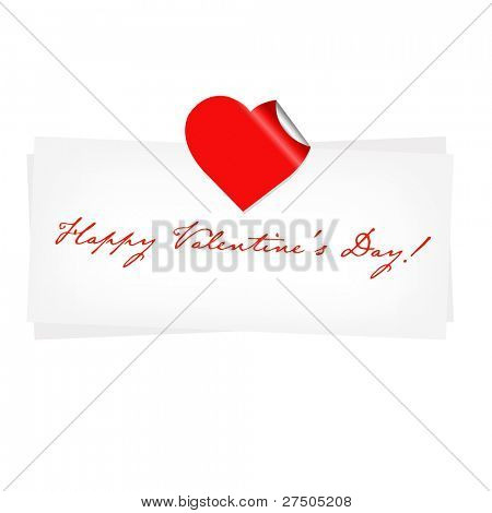 Happy Valentinsdag Blank, isoleret på hvid baggrund, vektor Illustration