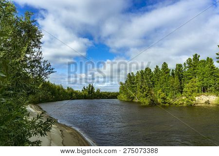Summer Landscape River Yagenetta Nature Of The Far North