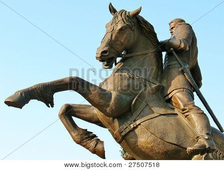 Statue des Fahrers zu Pferd