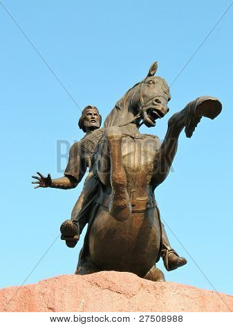 Statue des Fahrers zu Pferd