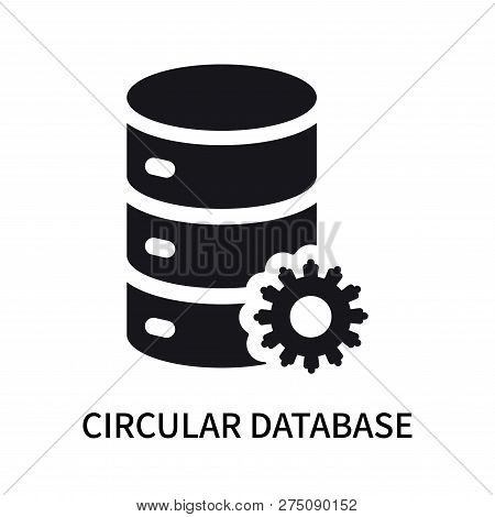 Circular Database Icon Isolated On White Background. Circular Database Icon Simple Sign. Circular Da