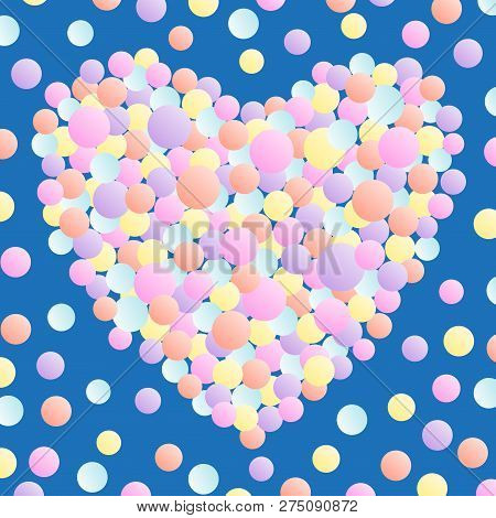 Vector Illustration For Valentines Day. Heart Of Multicolored Confetti.