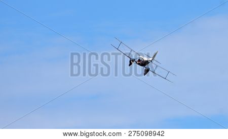 Ickwell, Bedfordshire, England - August 05, 2018: Vintage De Havilland Dh89a Dragon Rapide Aircraft 