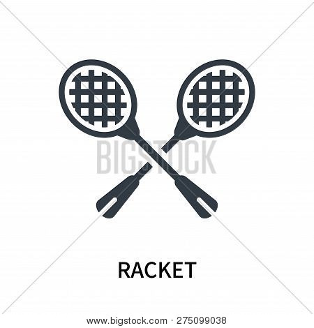 Racket Icon Isolated On White Background. Racket Icon Simple Sign. Racket Icon Trendy And Modern Sym