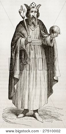 Hugh Capet starý portrét. Vytvořil(a) Willemin, zveřejněný Magasin Pittoresque, Paříž, 1844