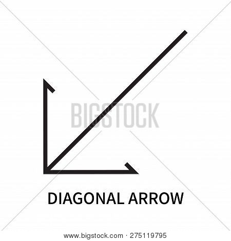 Diagonal Arrow Icon Isolated On White Background. Diagonal Arrow Icon Simple Sign. Diagonal Arrow Ic