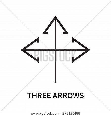 Three Arrows Icon Isolated On White Background. Three Arrows Icon Simple Sign. Three Arrows Icon Tre