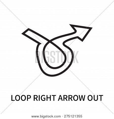 Loop Right Arrow Out Icon Isolated On White Background. Loop Right Arrow Out Icon Simple Sign. Loop 