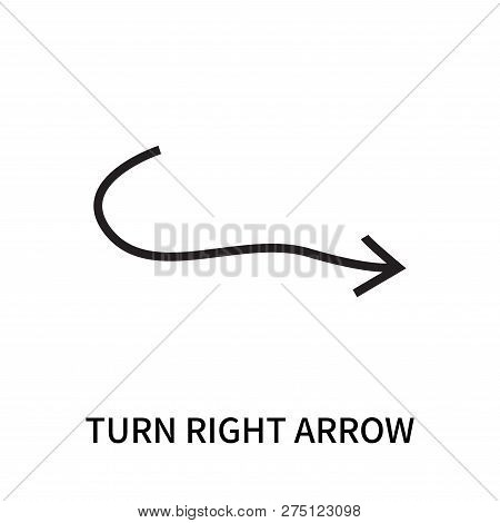 Turn Right Arrow Icon Isolated On White Background. Turn Right Arrow Icon Simple Sign. Turn Right Ar
