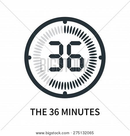 The 36 Minutes Icon Isolated On White Background. The 36 Minutes Icon Simple Sign. The 36 Minutes Ic