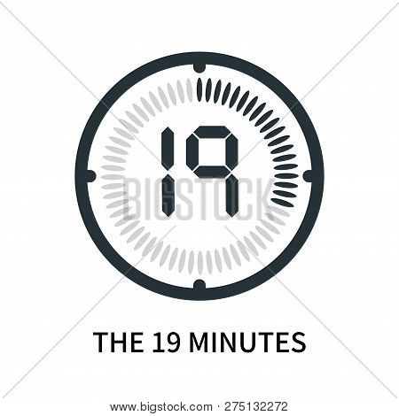 The 19 Minutes Icon Isolated On White Background. The 19 Minutes Icon Simple Sign. The 19 Minutes Ic