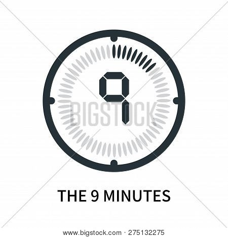 The 9 Minutes Icon Isolated On White Background. The 9 Minutes Icon Simple Sign. The 9 Minutes Icon 