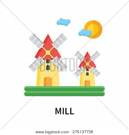 Mill Icon Isolated On White Background. Mill Icon Simple Sign. Mill Icon Trendy And Modern Symbol Fo