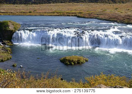 Faxafoss Or Faxifoss Waterfall Located In Iceland