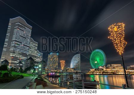 Landscape Of Minato Mirai 21 Area Of Yokohama City In Kanagawa, Japan. Yokohama Is The Second Larges