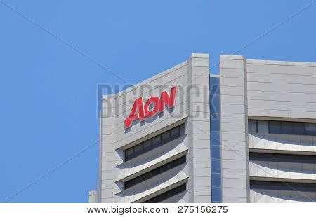 Melbourne Australia - December 1, 2018: Aon Firm Company.