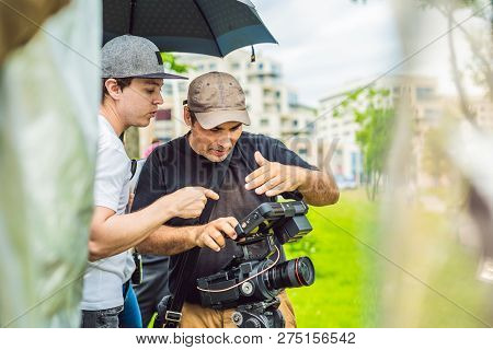 Digital Video Camera Gimbal Stabilization. Dslr Videography Equipment.