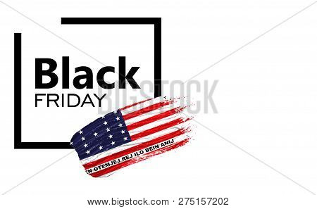 Black Friday Shopping Sale Concept. Can Be Used As A Mockup For A Designer. Paint Stroke With Bikini