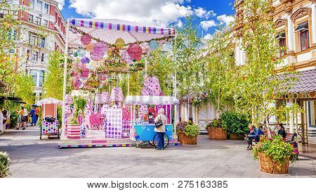 Moscow, Russia-september 1: Beautifully Decorated Kamergersky Lane Within The 