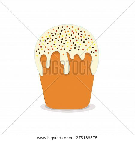 Easter Cake Isolated On White Background Air Cream With Topper
