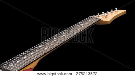 A Close-up Scene With An Electric Diapason Guitar. 3d Illustration.
