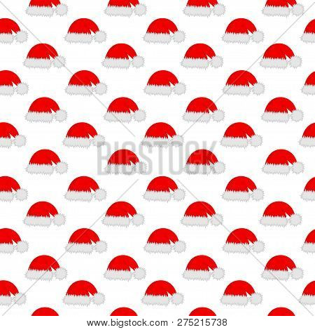 Seamless Pattern Of Christmas Items In Flat Style. Vector Illustration.