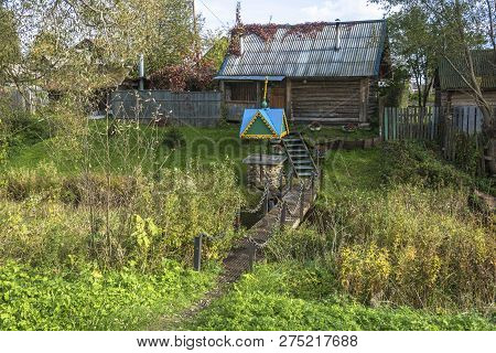 Nikolin Source In The Village Of Vyatskoye On A Sunny Summer Day, Russia.