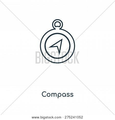 Compass Icon In Trendy Design Style. Compass Icon Isolated On White Background. Compass Vector Icon 