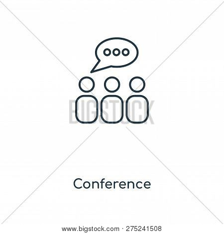 Conference Icon In Trendy Design Style. Conference Icon Isolated On White Background. Conference Vec