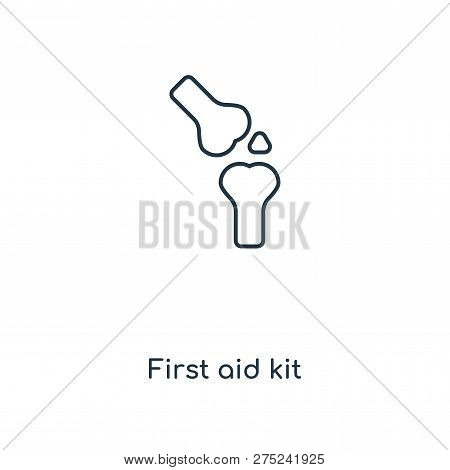 First Aid Kit Icon In Trendy Design Style. First Aid Kit Icon Isolated On White Background. First Ai