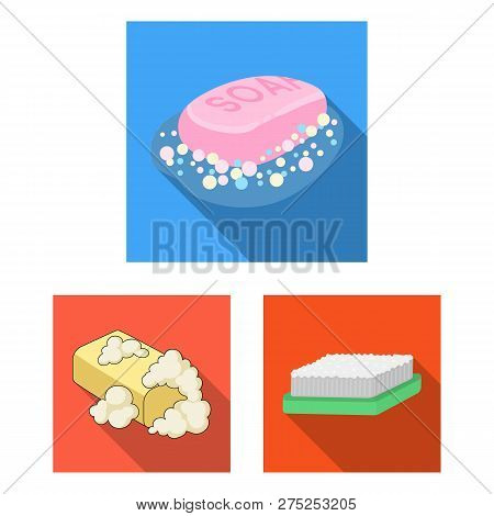 Vector Illustration Of Soap And Bathroom Sign. Set Of Soap And Packaging Stock Symbol For Web.