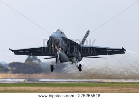 Avalon, Australia - February 26, 2013: Royal Australian Air Force (raaf) Boeing F/a-18f Super Hornet
