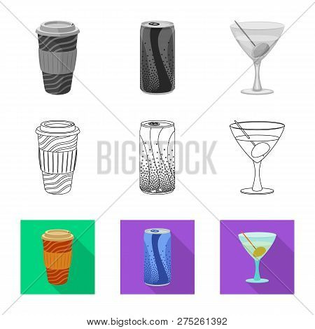 Vector Design Of Drink And Bar Logo. Collection Of Drink And Party Stock Vector Illustration.