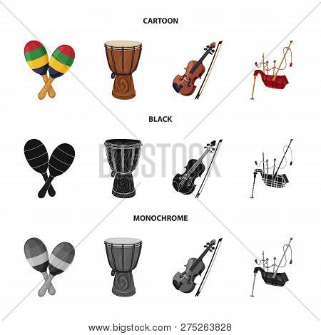 Vector Design Of Music And Tune Symbol. Set Of Music And Tool Vector Icon For Stock.