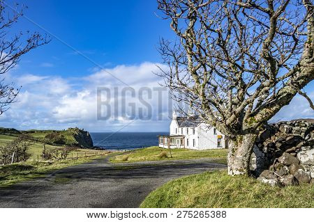 Duntulm, Isle Of Skye , Scotland - October 14 2018 : The Castle Hotel Is Actually A Lost Place