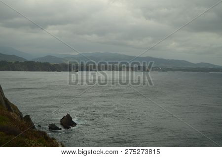 Impressive Cliffs At Cape De Busto. July 30, 2015. Cabo De Busto, Asturias, Spain.